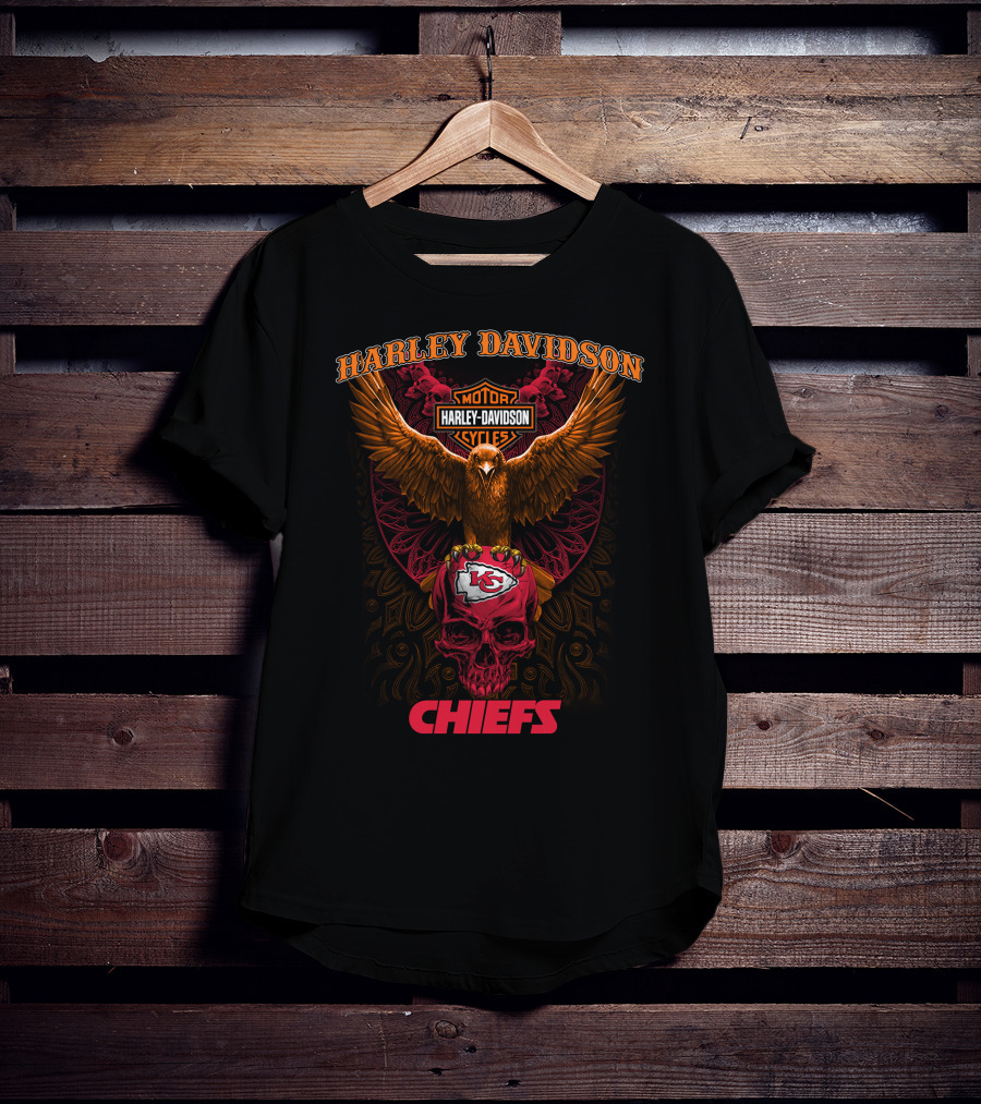 Harley Davidson Motor Cycles Kansas City Chiefs Nfl T-Shirt