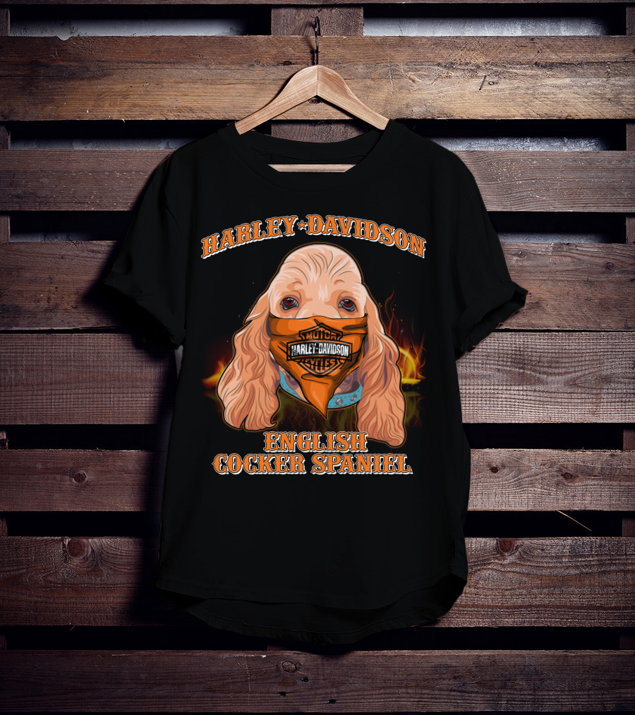Harley Davidson English Cocker Spaniel Motorcycles T-Shirt