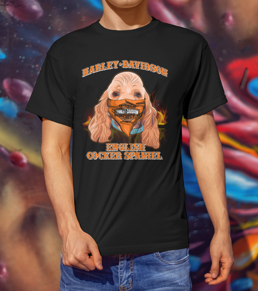 Harley Davidson English Cocker Spaniel Motorcycles T-Shirt