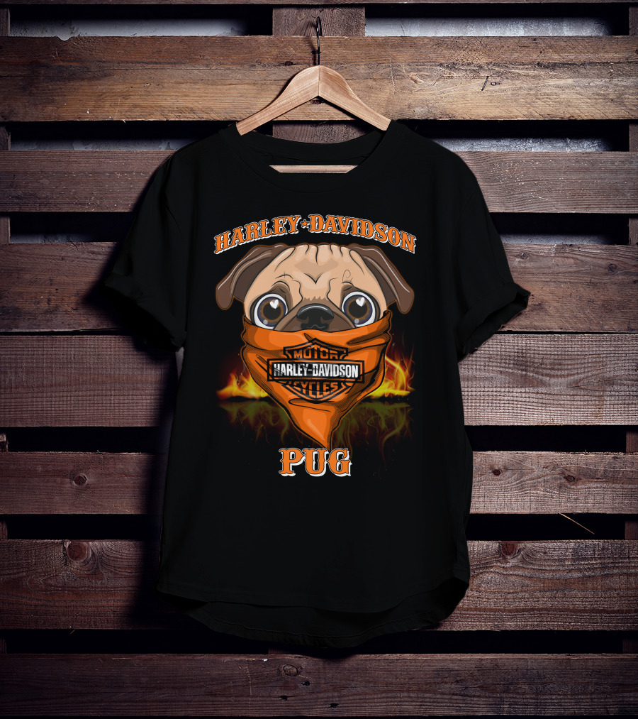 Harley Davidson Motor Cycles Pug T-Shirt
