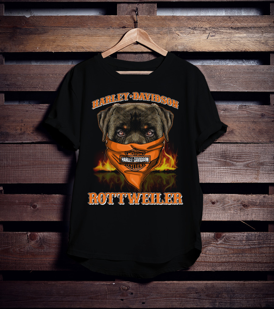 Harley Davidson Motor Cycles Rottweiler T-Shirt