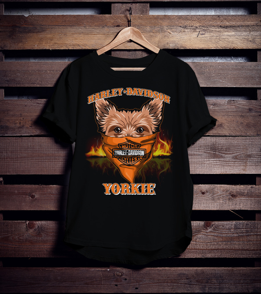 Harley Davidson Yorkie Motorcycles T-Shirt
