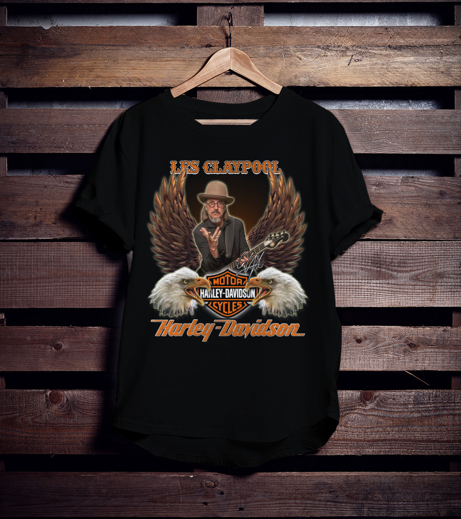 Les Claypool Harley Davidson Motorcycles Eagles T-Shirt