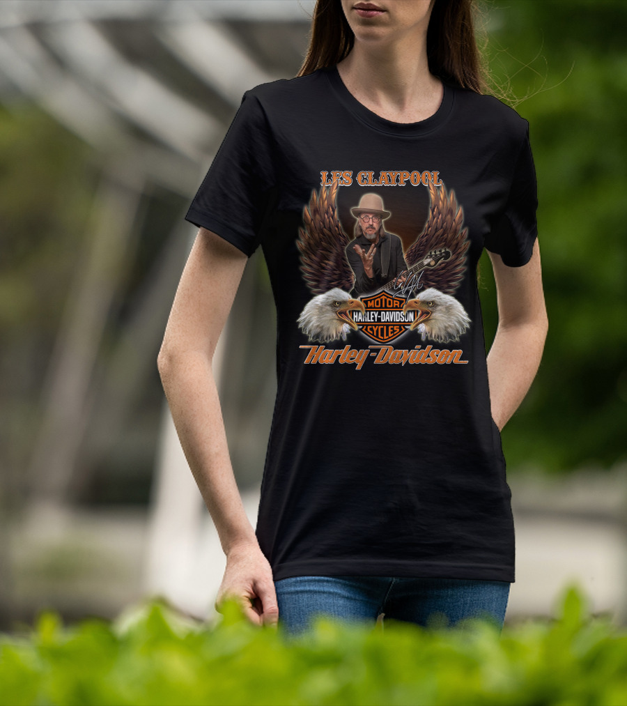 Les Claypool Harley Davidson Motorcycles Eagles T-Shirt