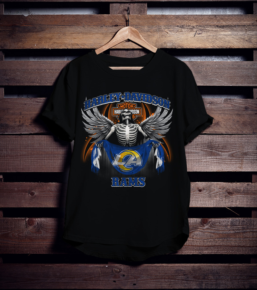 Harley Davidson Motor Los Angeles Rams T-Shirt