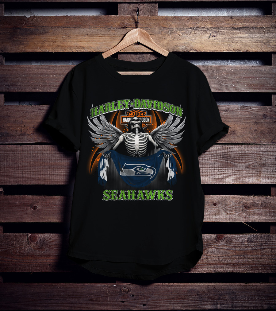 Harley Davidson Motor Seattle Seahawks T-Shirt