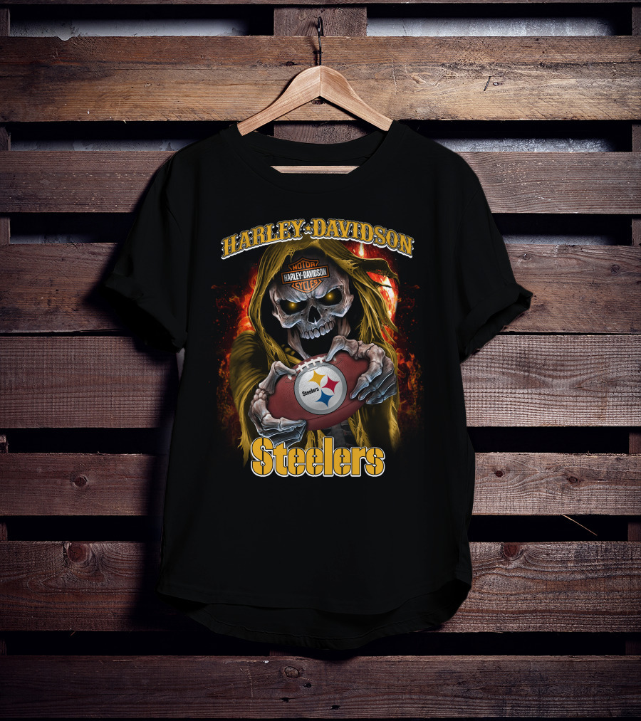 Harley Davidson Skull Steelers T-Shirt