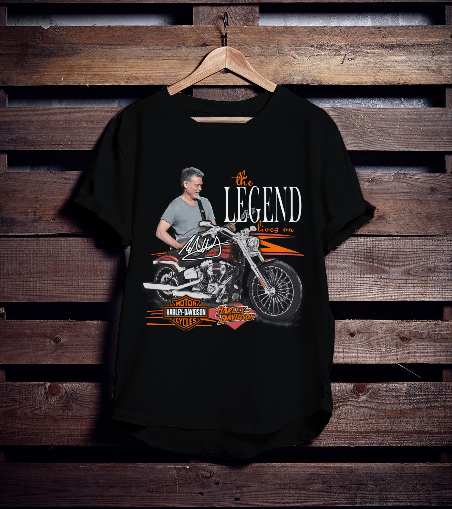 The Legend Lives On Eddie Van Halen Harley Davidson T-Shirt