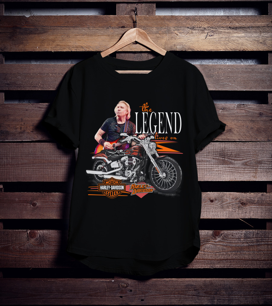 The Legend Lives On Joe Walsh Harley Davidson Motor Cycles T-Shirt