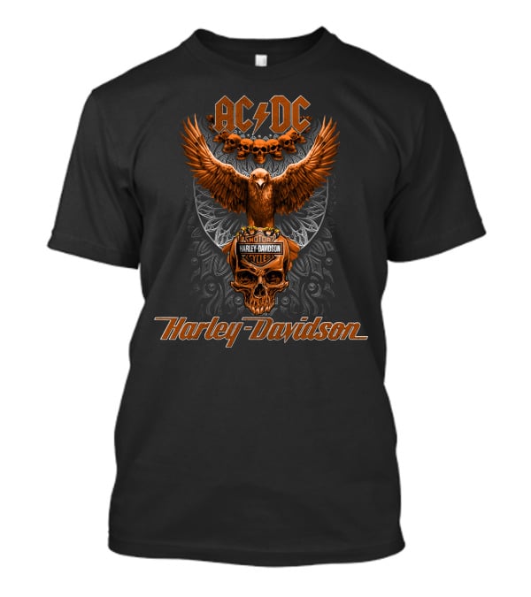 Acdc Harley Davidson Eagle Skull Motorcycles T-Shirt