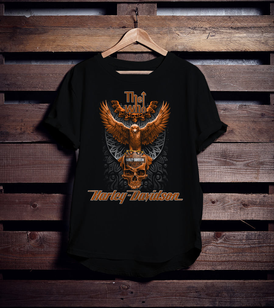 The Who Harley Davidson Motorcycles Eagle And Skull T-Shirt