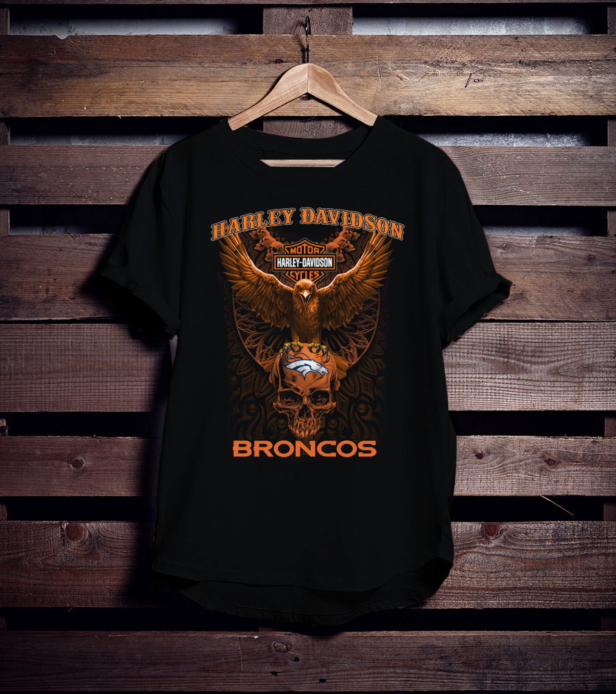 Harley Davidson Motorcycles Broncos T-Shirt