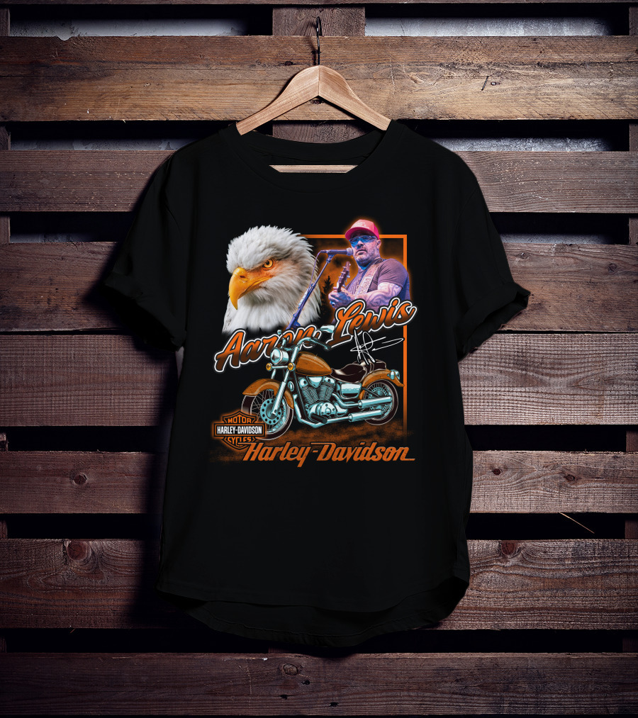 Aaron Lewis Harley Davidson Motorcycle Eagle T-Shirt