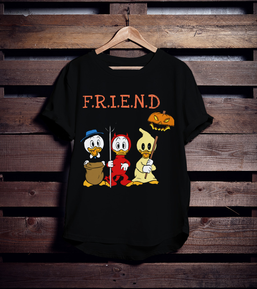 Disney Donald Duck Halloween F.R.I.E.N.D Ghost Devil Pumpkin T-Shirt