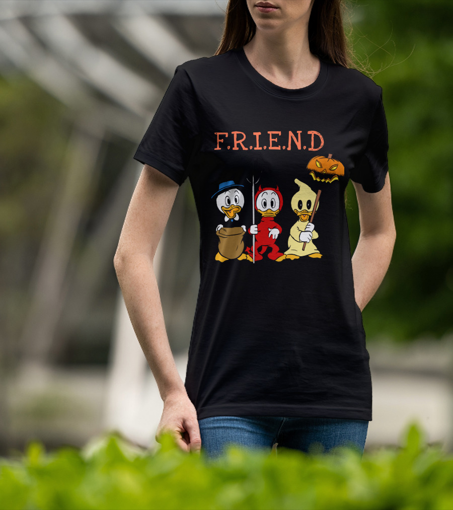 Disney Donald Duck Halloween F.R.I.E.N.D Ghost Devil Pumpkin T-Shirt