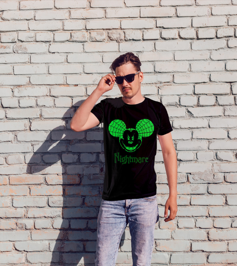 Nightmare Web Pattern Icon With Mouse Ears T-Shirt