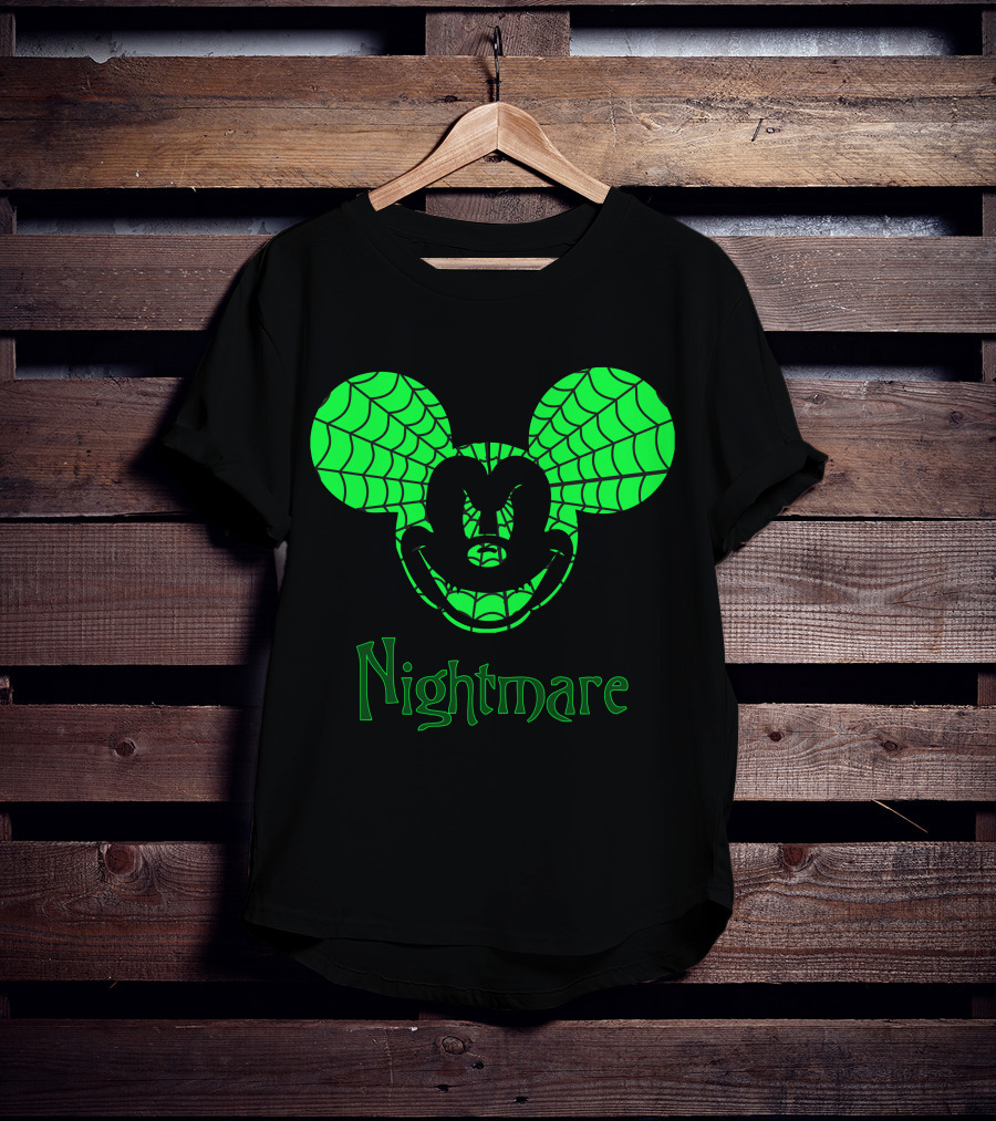 Nightmare Web Pattern Icon With Mouse Ears T-Shirt