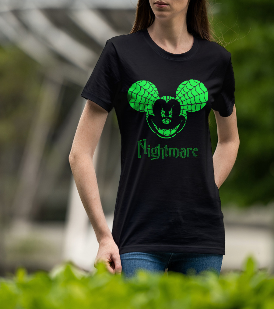 Nightmare Web Pattern Icon With Mouse Ears T-Shirt