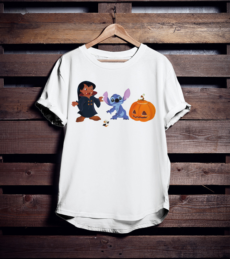 Halloween Stitch Lilo Vampire Costume Pumpkin T-Shirt