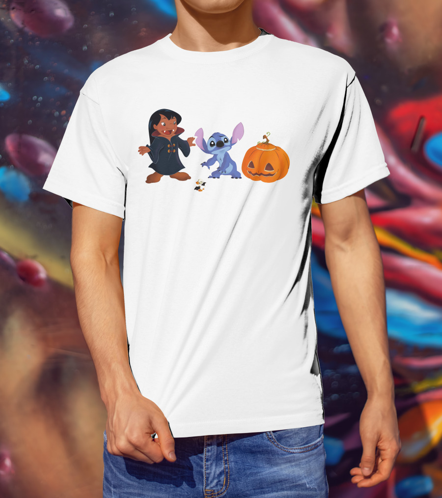 Halloween Stitch Lilo Vampire Costume Pumpkin T-Shirt