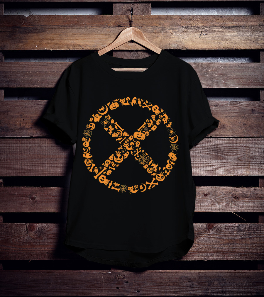 Marvel X Men Halloween Pumpkin Spiderweb Skull T-Shirt