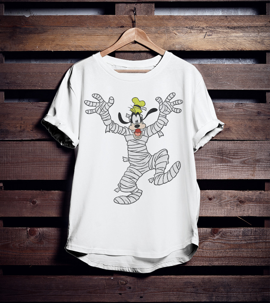 Goofy Wrapped As Mummy Halloween Character T-Shirt
