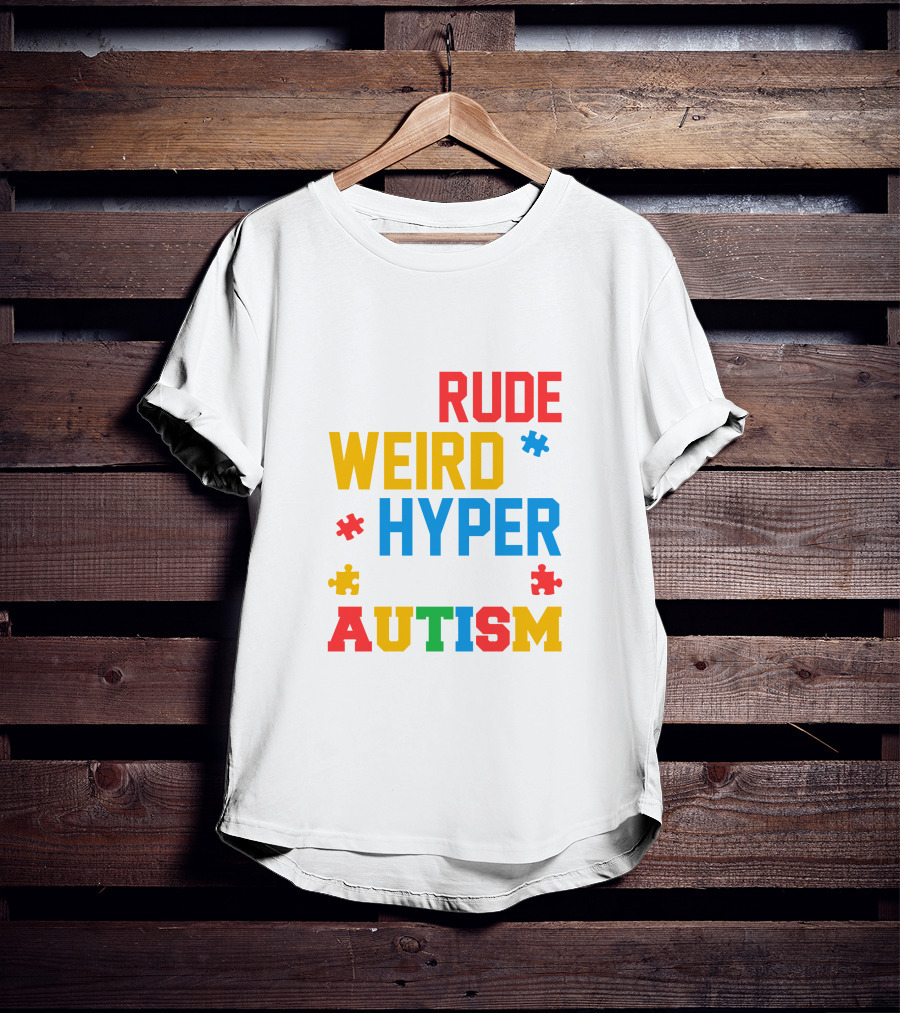 Rude Weird Hyper Autism Puzzle Pieces T-Shirt