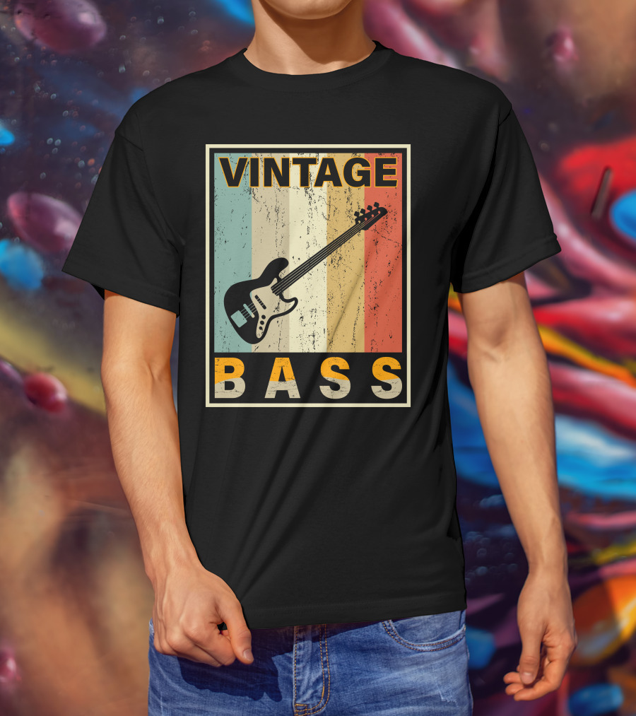 Vintage Bass Love Retro Guitar Music T-Shirt