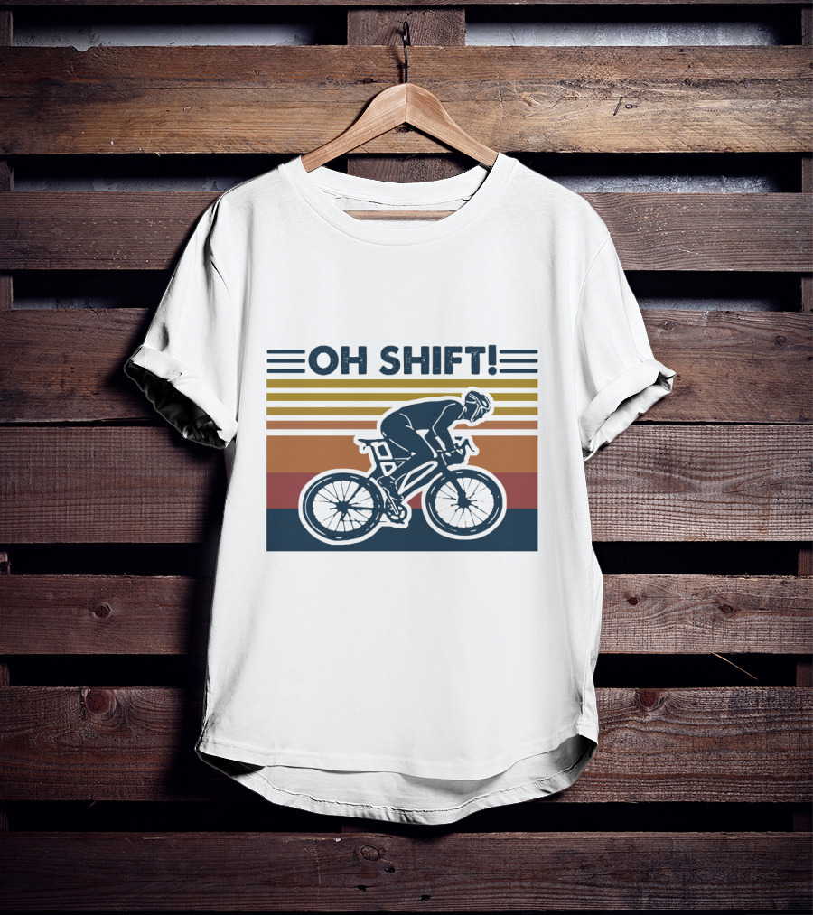 Oh Shift Cycling Retro Stripes T-Shirt