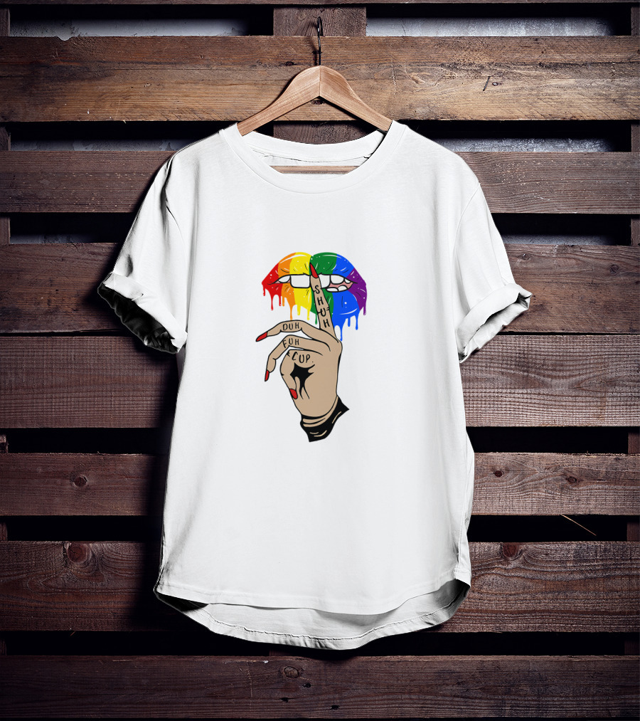 Shuh Duh Fuh Cup Lips Rainbow Dripping Lips T-Shirt