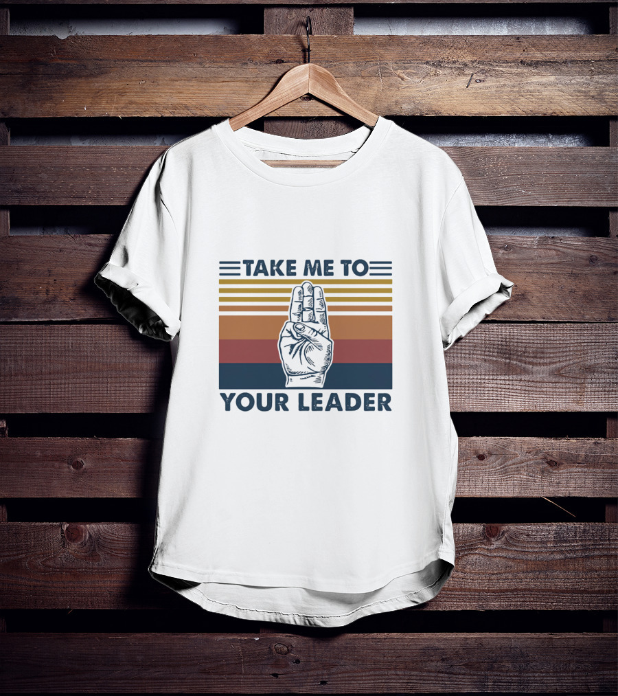 Take Me To Your Leader Retro Scout Hand Signal T-Shirt