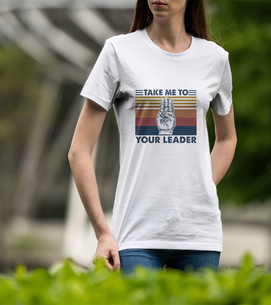 Take Me To Your Leader Retro Scout Hand Signal T-Shirt