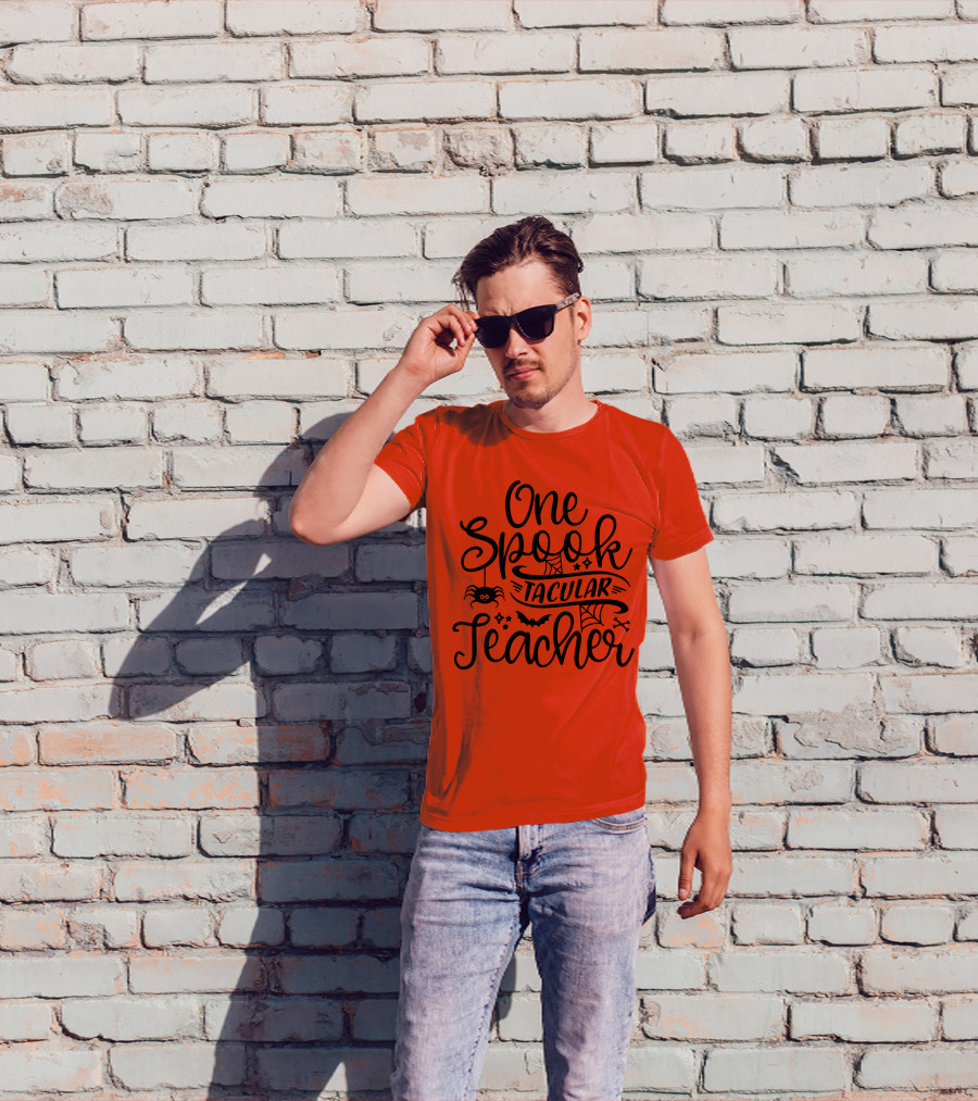 One Spooktacular Teacher Halloween Spider And Bat T-Shirt