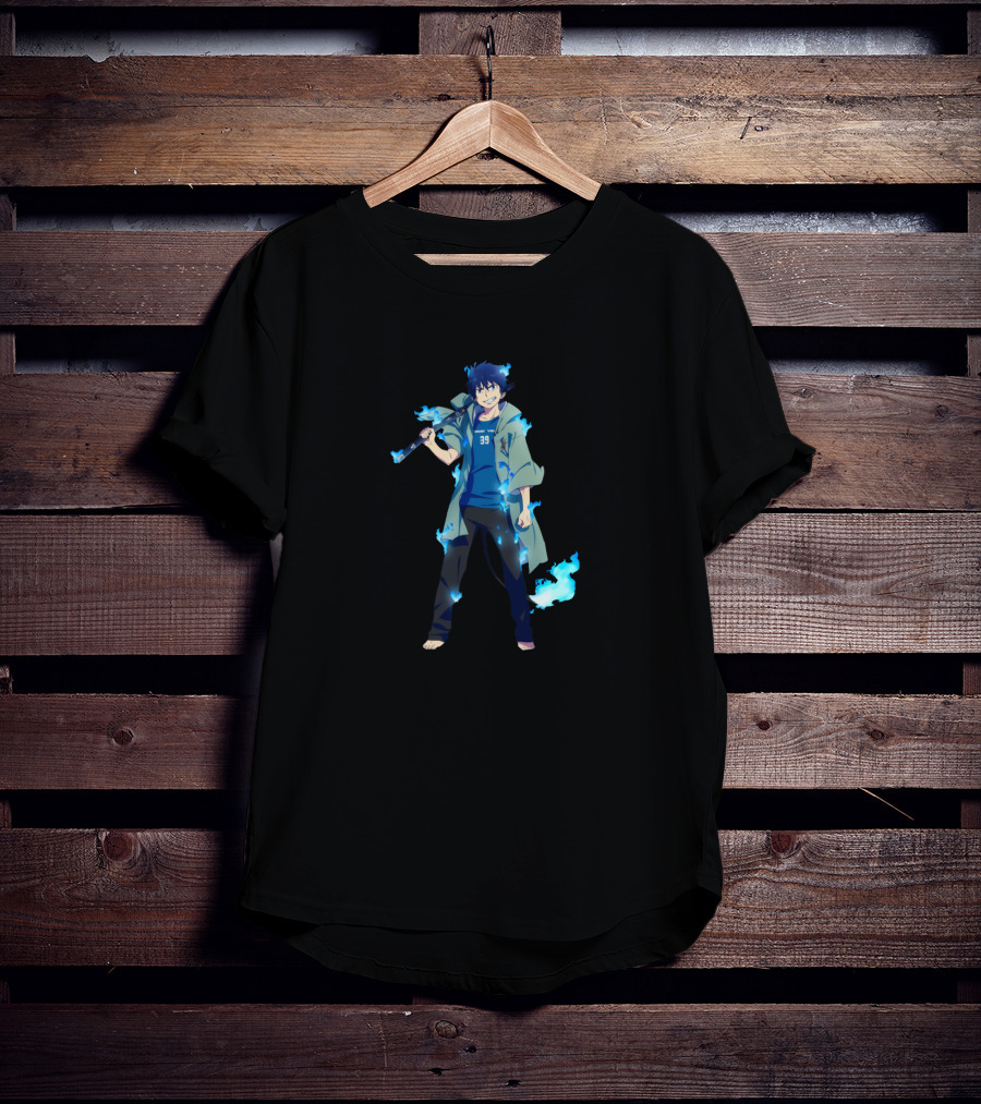 Blue Flames Anime Character With Number 39 T-Shirt