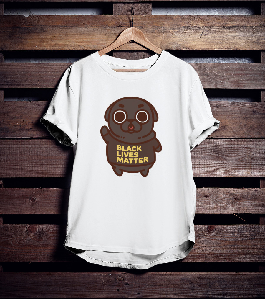 Cute Funny Pug Black Lives Matter T-Shirt