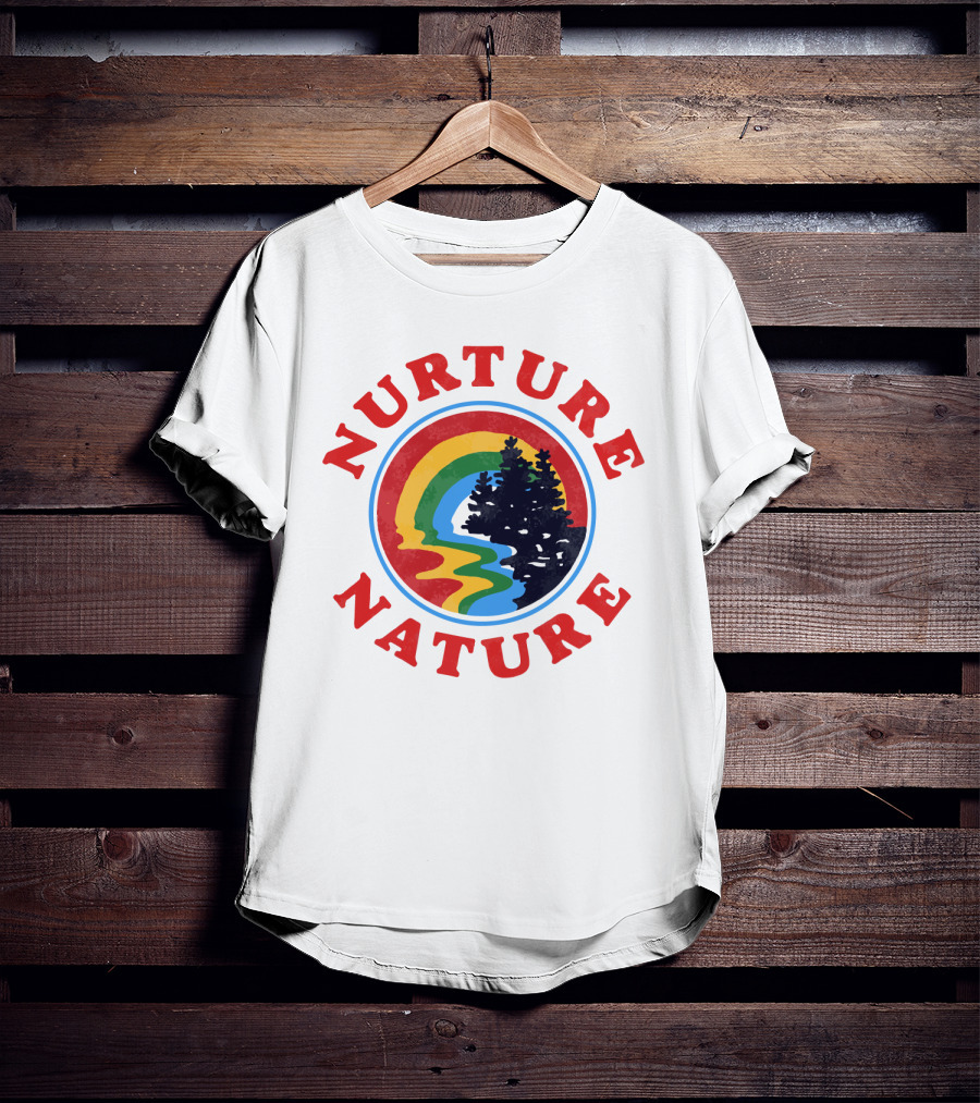 Nurture Nature Rainbow Landscape With Trees T-Shirt