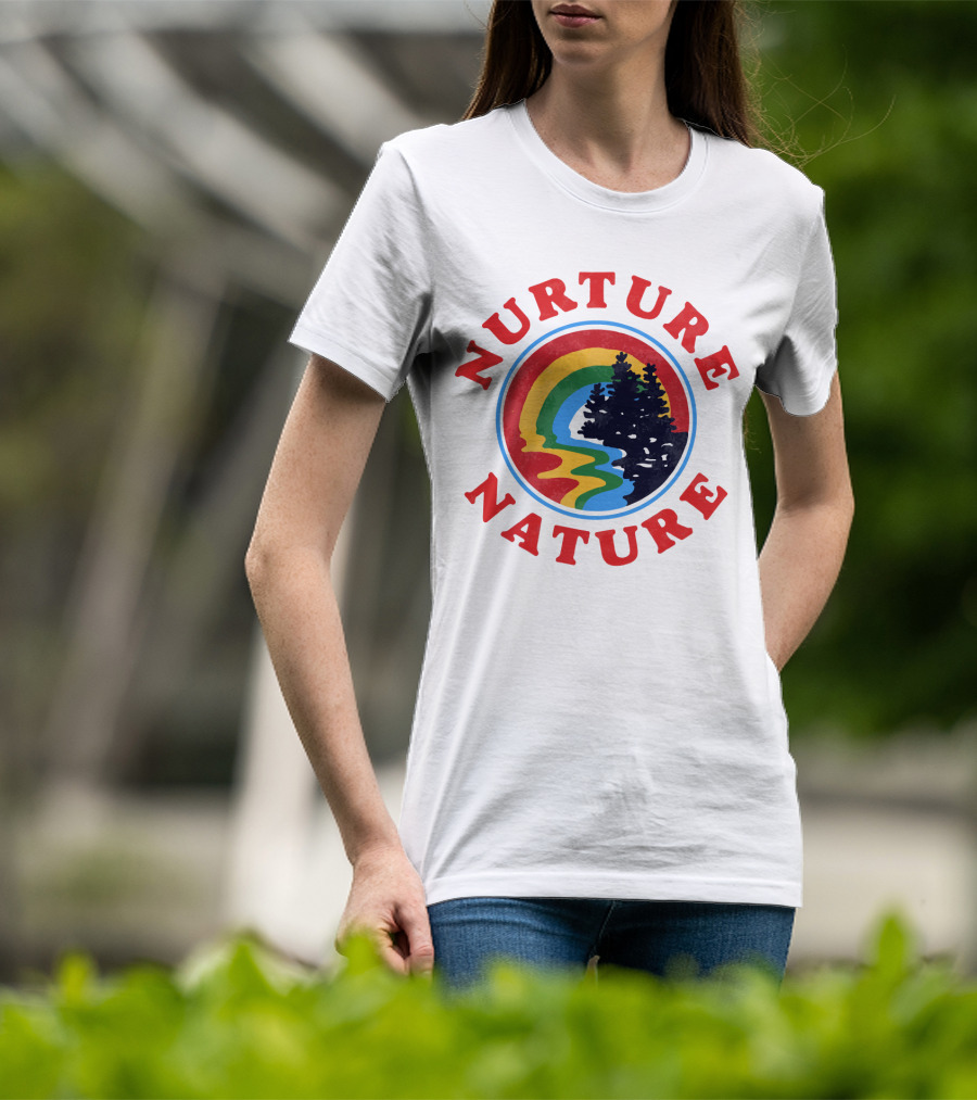 Nurture Nature Rainbow Landscape With Trees T-Shirt