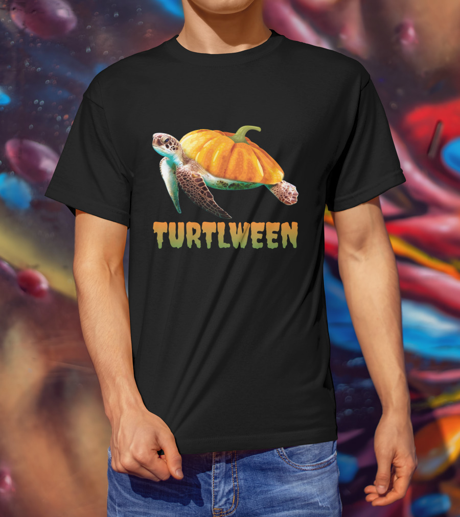 Turtlween Pumpkin Turtle Halloween Lovers Funny Turtlween T-Shirt