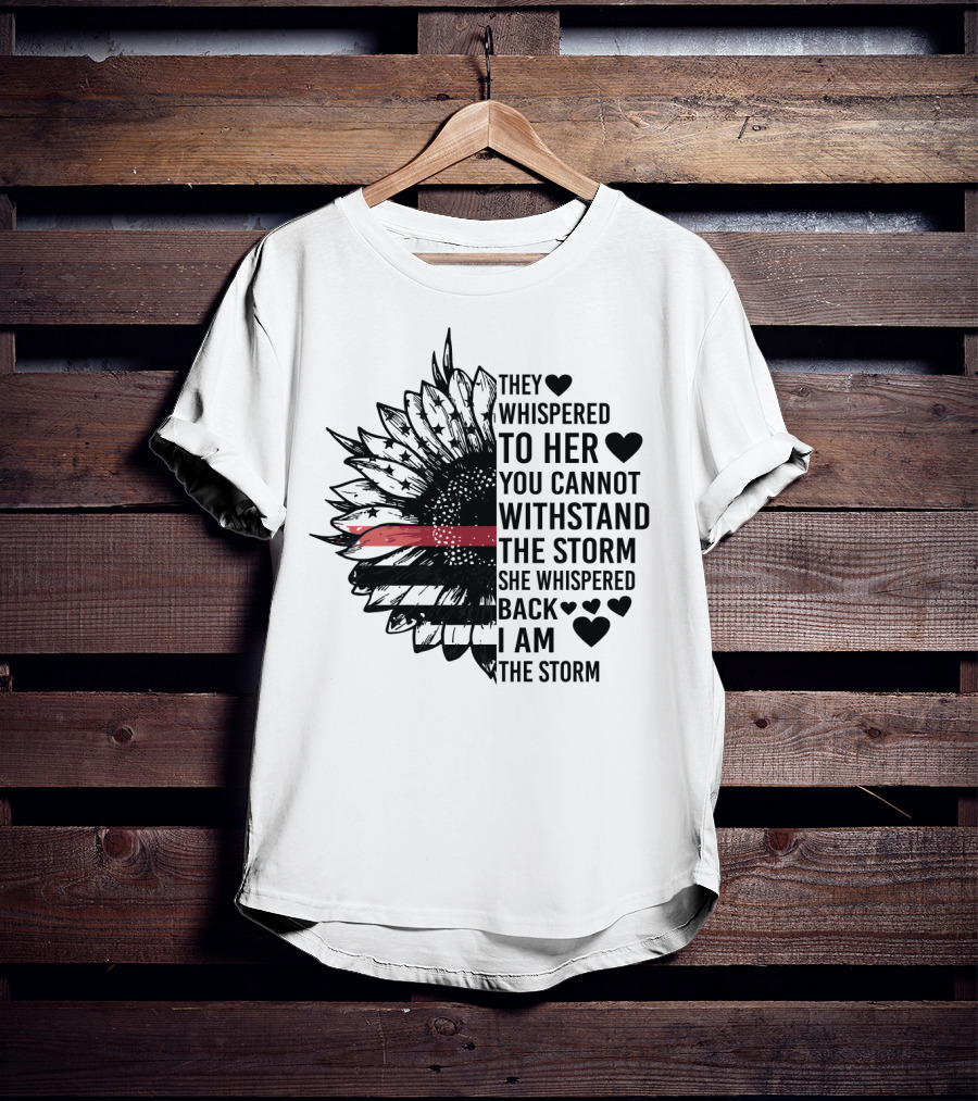 I Am The Storm Sunflower American Flag Veteran T-Shirt