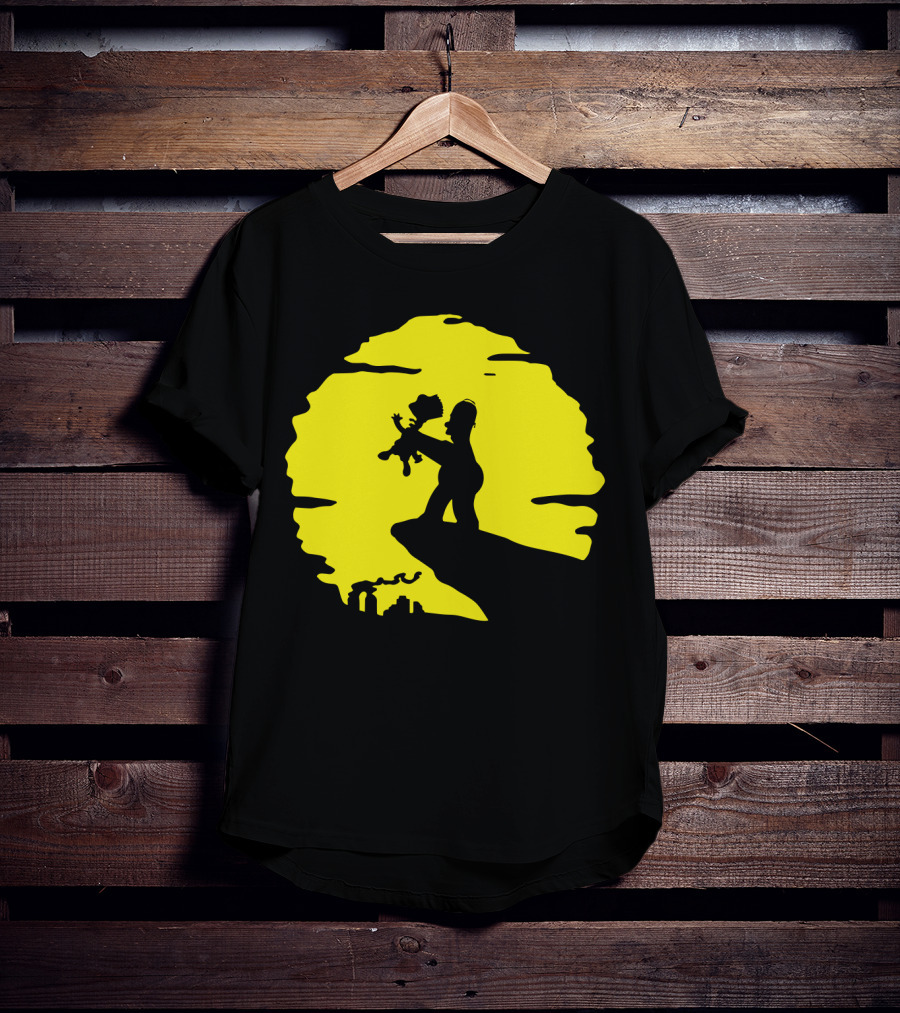 The Simpsons Homer Strangling Bart Lion King Cliff T-Shirt