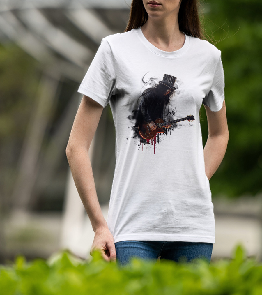 Guns N Roses Slash Heavy Metal Guitar Love Fans T-Shirt