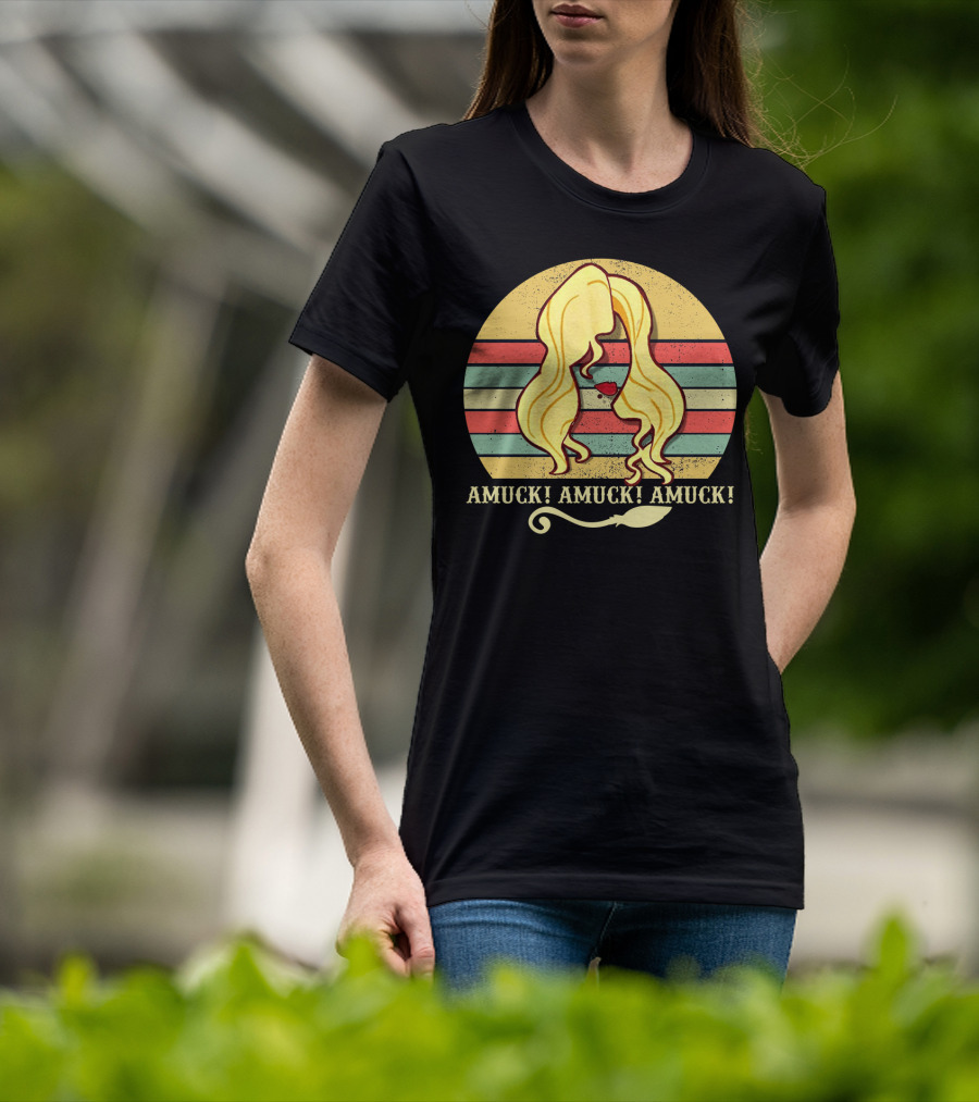 Amuck Amuck Amuck Vintage Sunset Sarah Sanderson Hocus Pocus Witch Silhouette T-Shirt