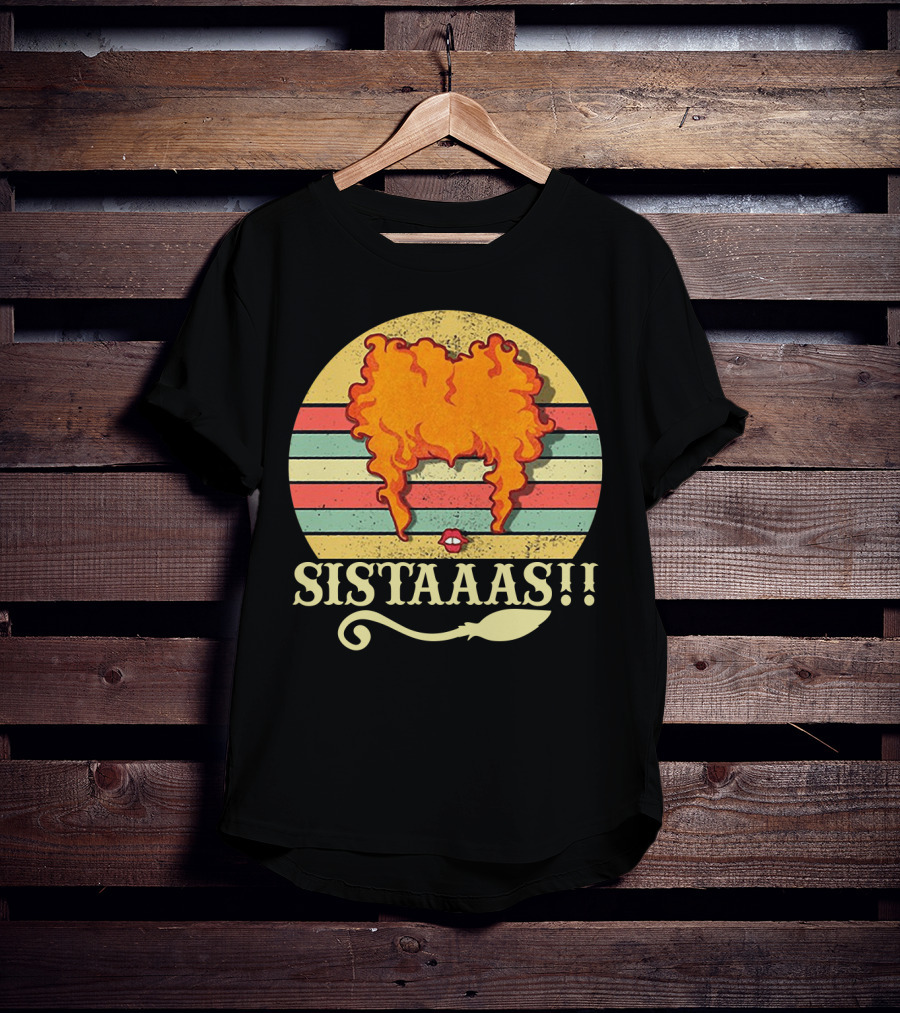 Sistaaaas Winifred Sanderson Sunset Hair Hocus Pocus Vintage Stripes T-Shirt