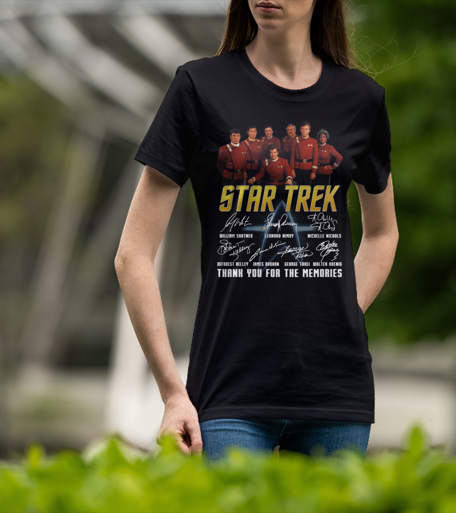 Star Trek Cast William Leonard Nichelle Thank You For The Memories Signatures T-Shirt