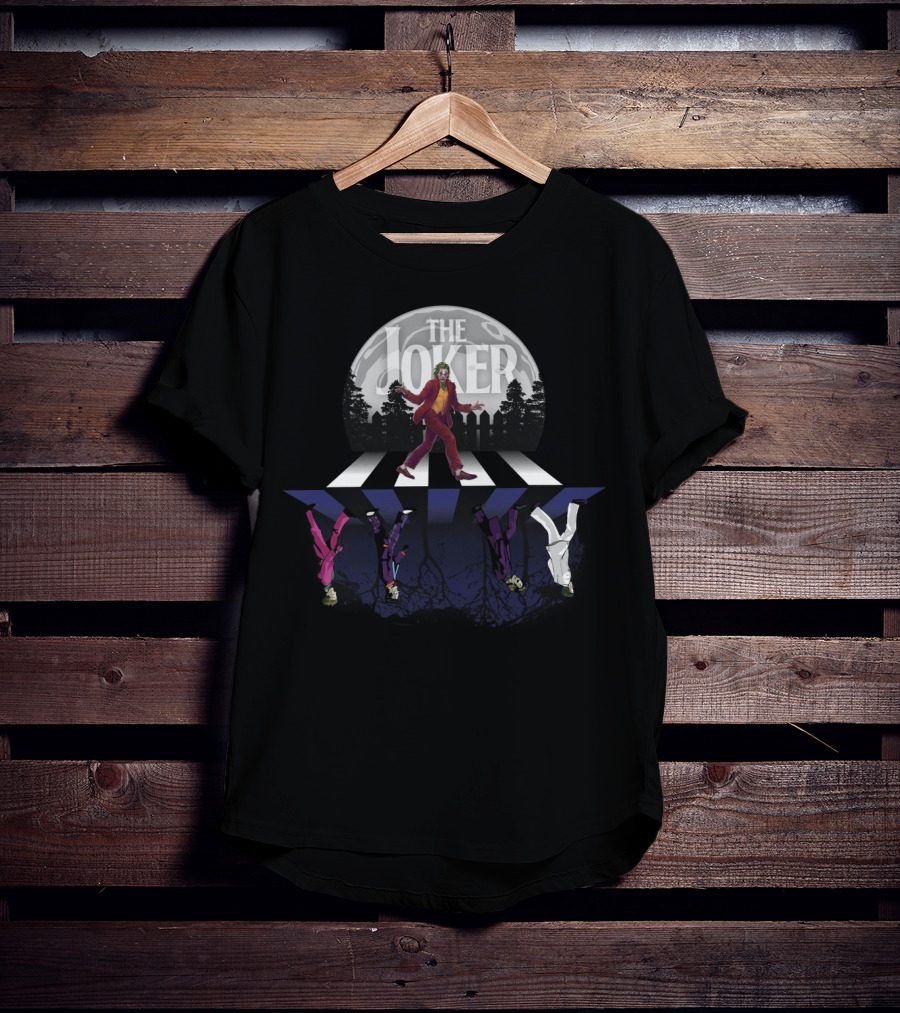 The Joker Walking Across Abbey Road Parody For Rock And Comic Fans T-Shirt