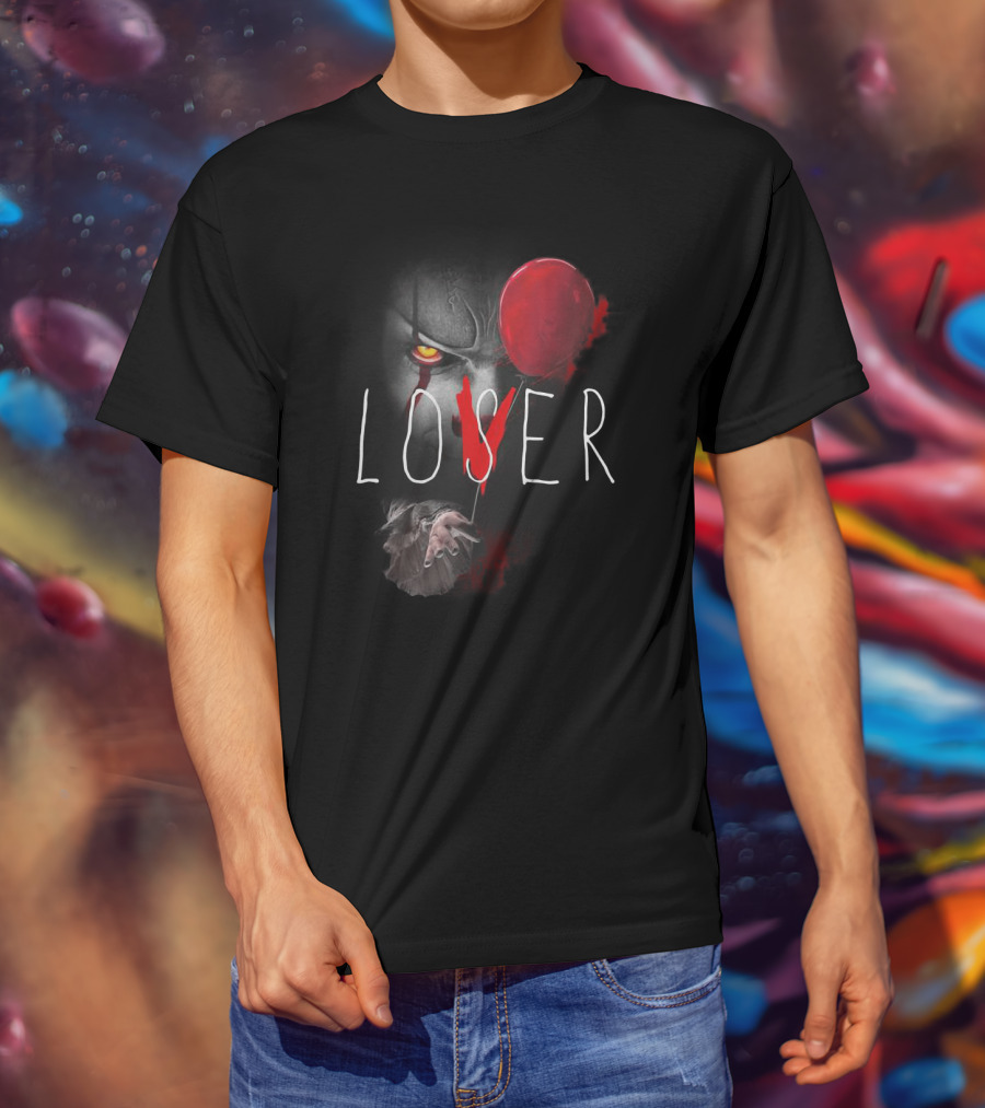 Loser Pennywise It Horror Clown Red Balloon Halloween Fans T-Shirt