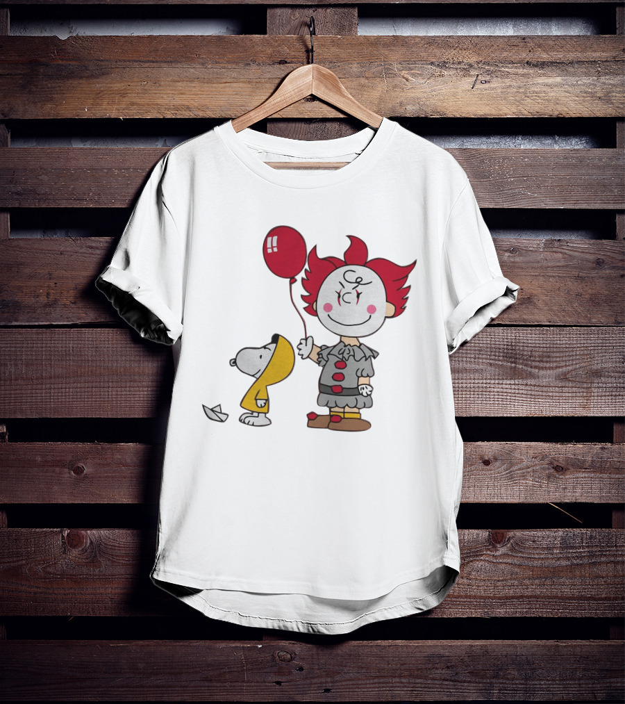 Charlie IT Snoopy Georgie Funny Horror Movie Fans T-Shirt