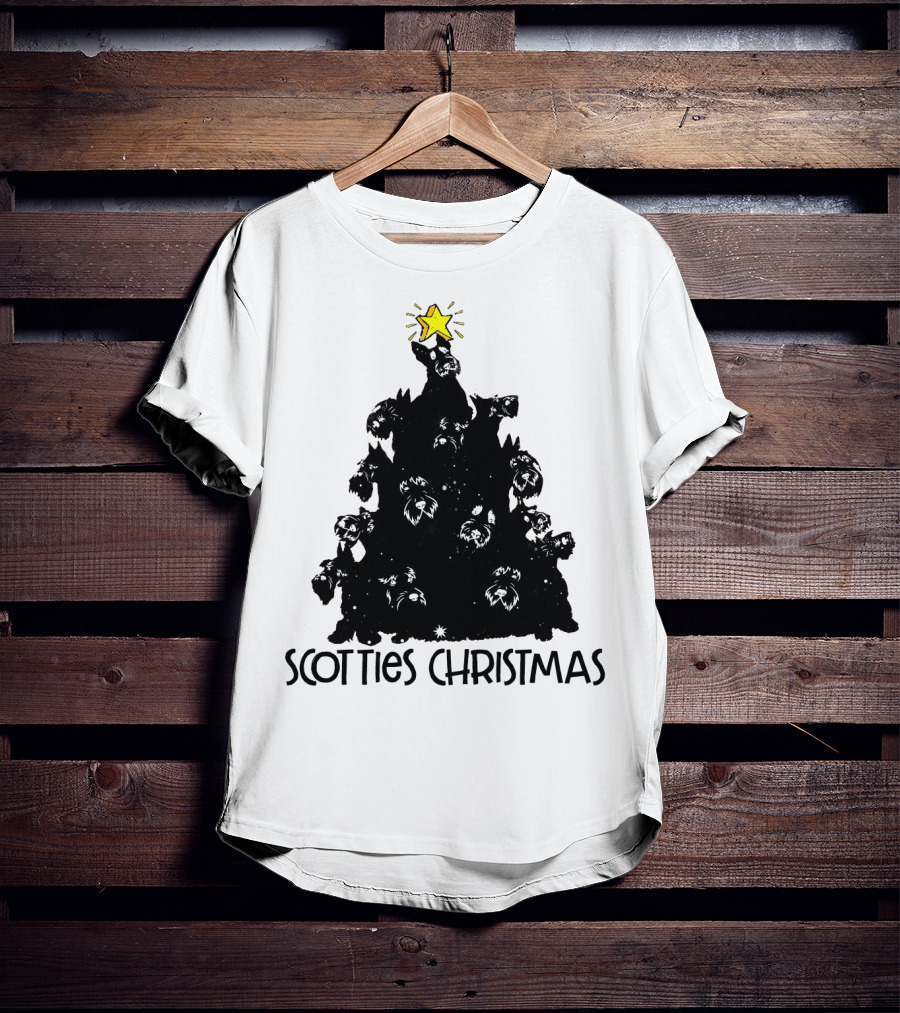 Scotties Christmas Tree With Star T-Shirt