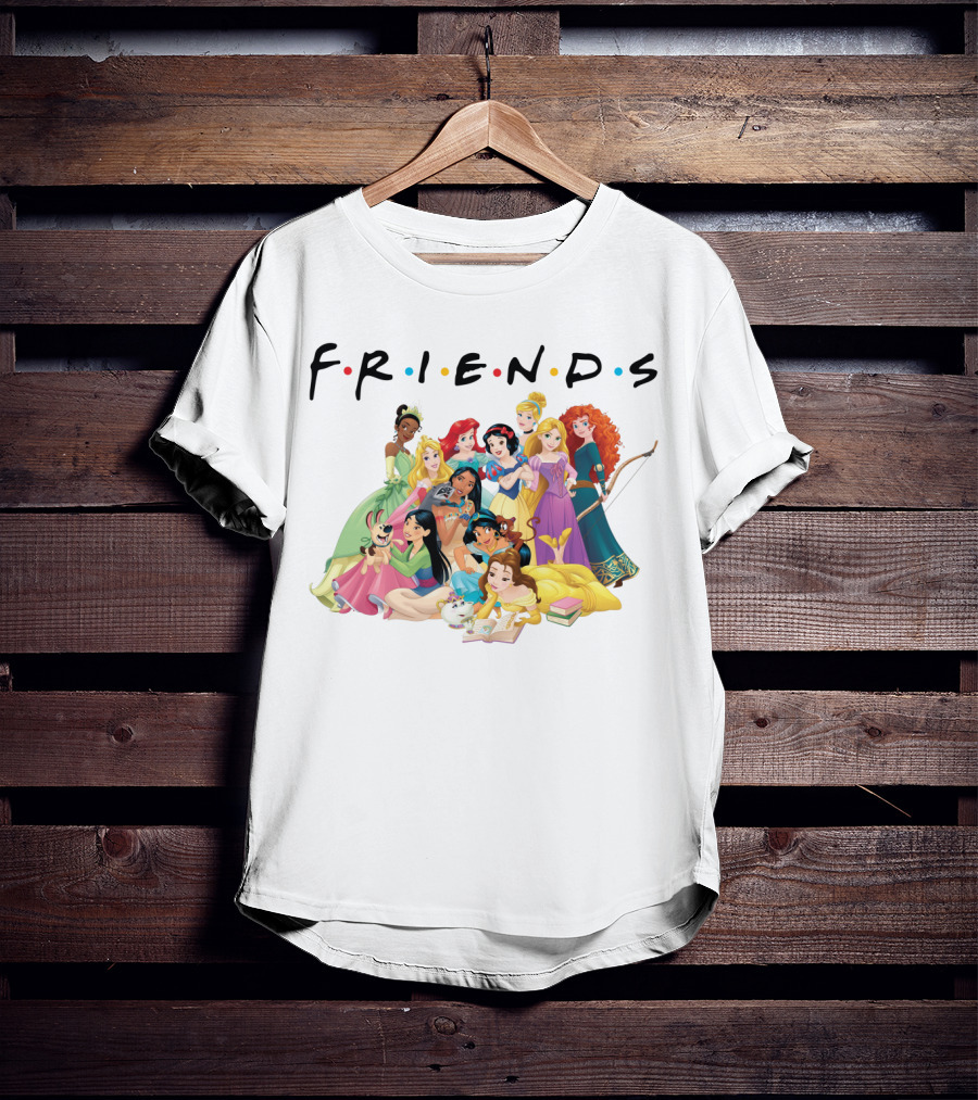 Friends Disney Princesses Funny Fans Girls Group Iconic T-Shirt