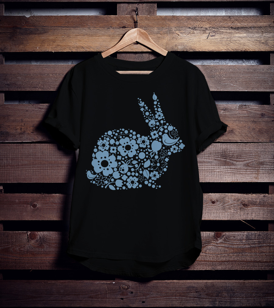 EasterEaster Floral Bunny Filled With Flowers And Bird T-Shirt